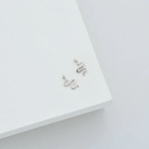 LINDA TAHIJA Serpent Stud Earrings - Sterling Silver Earrings - Zabecca Living