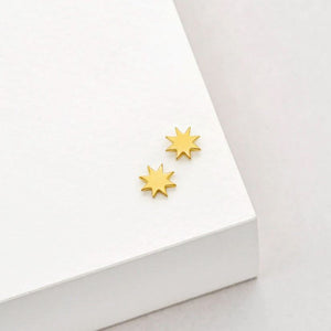 LINDA TAHIJA Sol Stud Earrings - Gold Plated Earrings - Zabecca Living