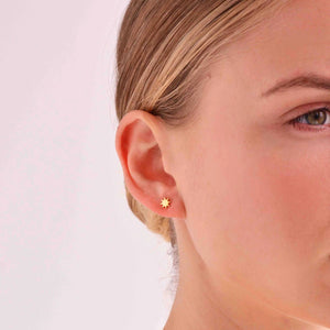 LINDA TAHIJA Sol Stud Earrings - Gold Plated Earrings - Zabecca Living