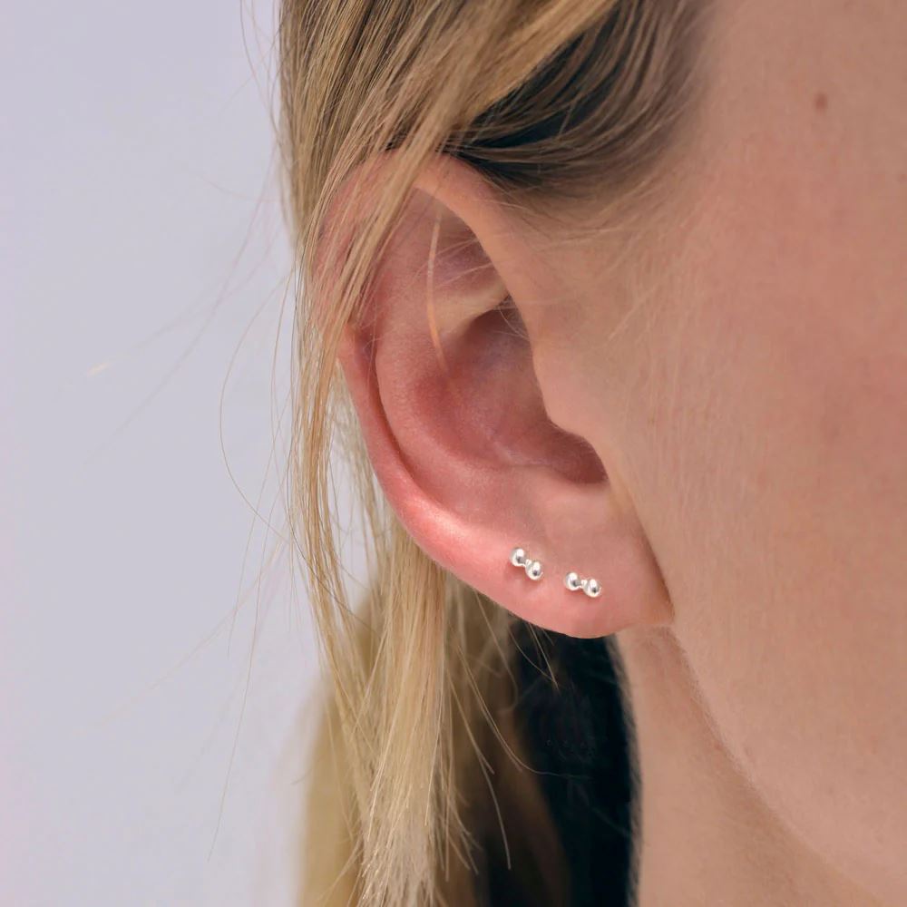 LINDA TAHIJA Twin Stud Earrings - Gold Plated Earrings - Zabecca Living