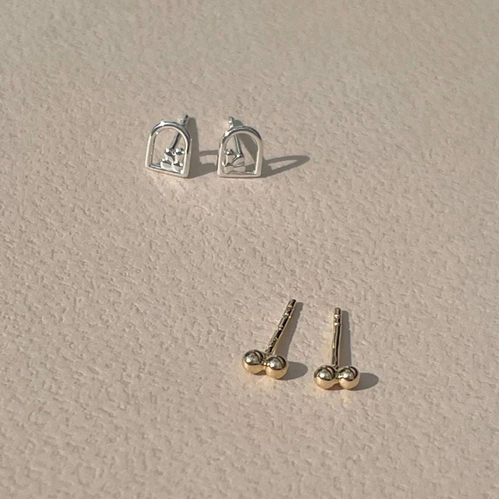 LINDA TAHIJA Twin Stud Earrings - Sterling Silver Earrings - Zabecca Living