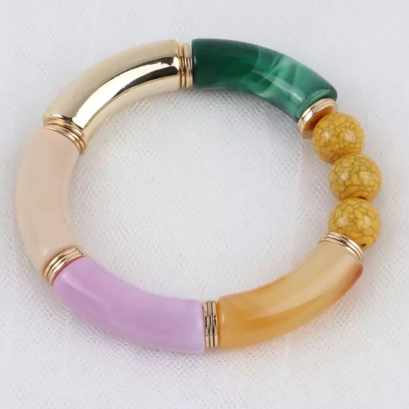 LITTLE BIRD DESIGNS Lilian Bracelet - Mustard & Lilac BRACELET - Zabecca Living