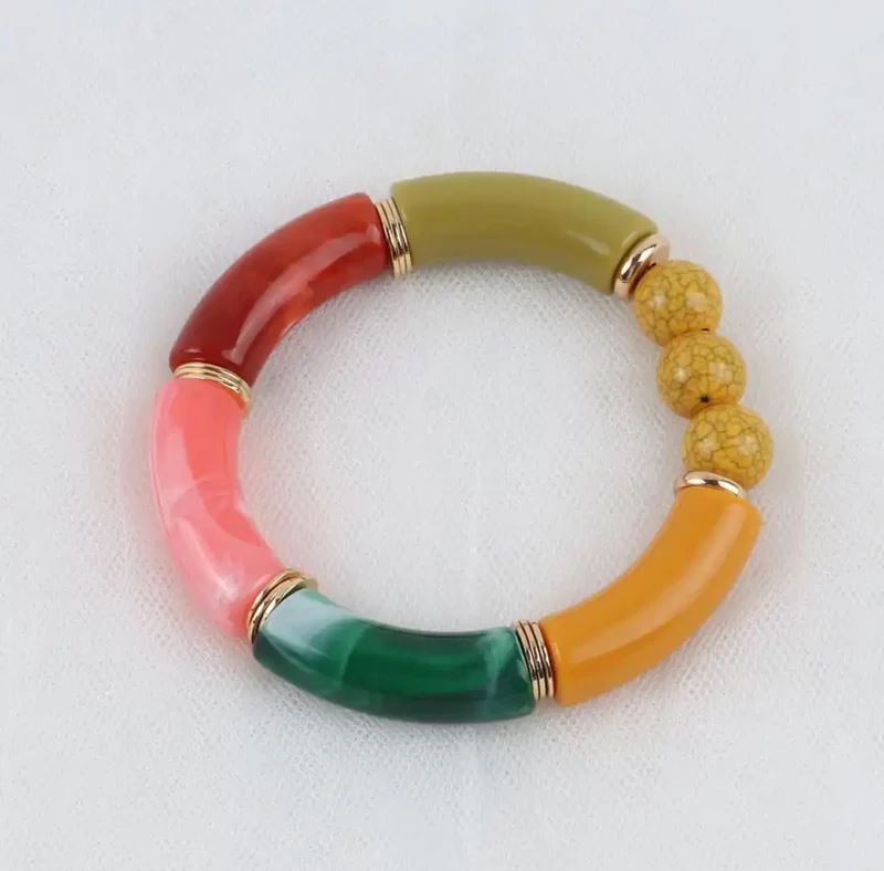 LITTLE BIRD DESIGNS Lilian Bracelet - Pink & Mustard BRACELET - Zabecca Living