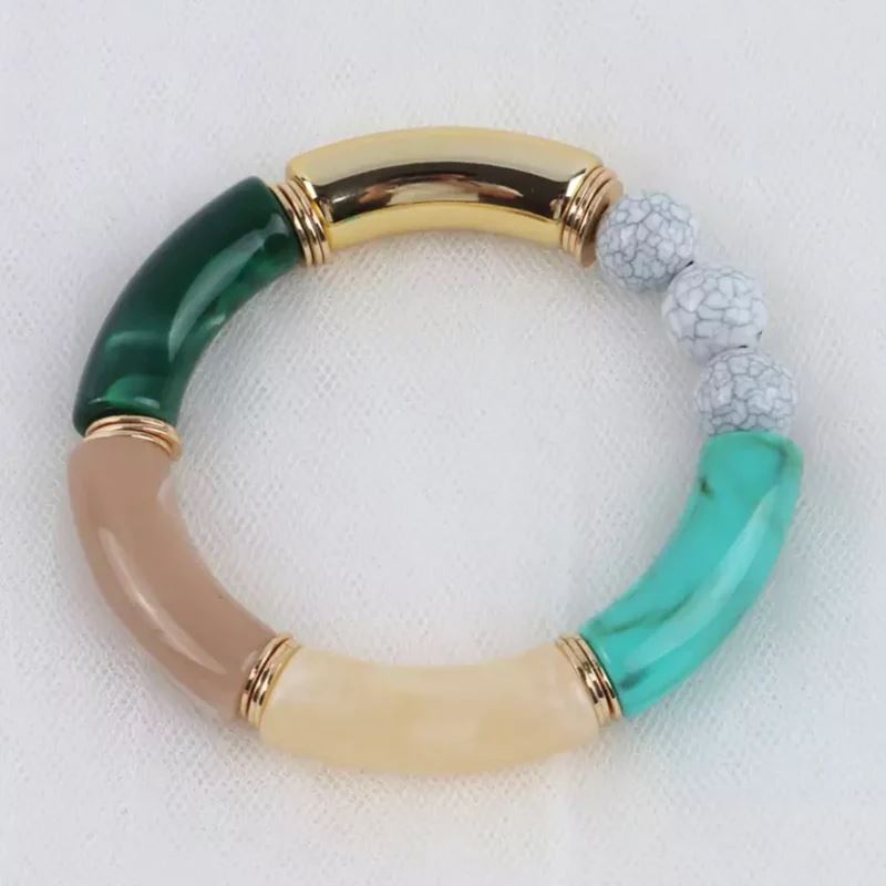 LITTLE BIRD DESIGNS Lilian Bracelet - Turquoise & Mushroom BRACELET - Zabecca Living