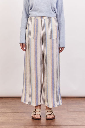 LITTLE LIES Emily Stripe Pant - Ivory Blue PANTS - Zabecca Living