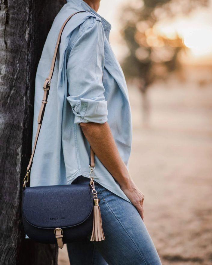 LOUENHIDE Andrea Crossbody Bag - Navy HANDBAG - Zabecca Living