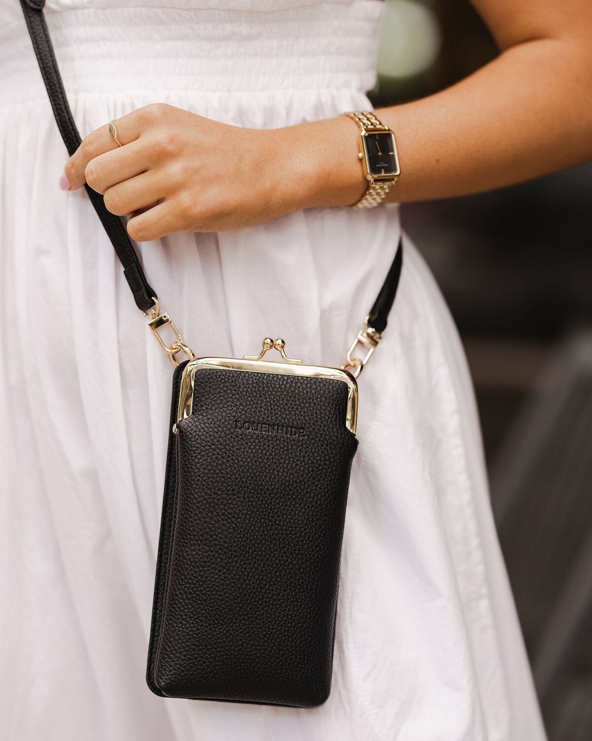 LOUENHIDE Billie Crossbody Phone Bag - Black HANDBAG - Zabecca Living