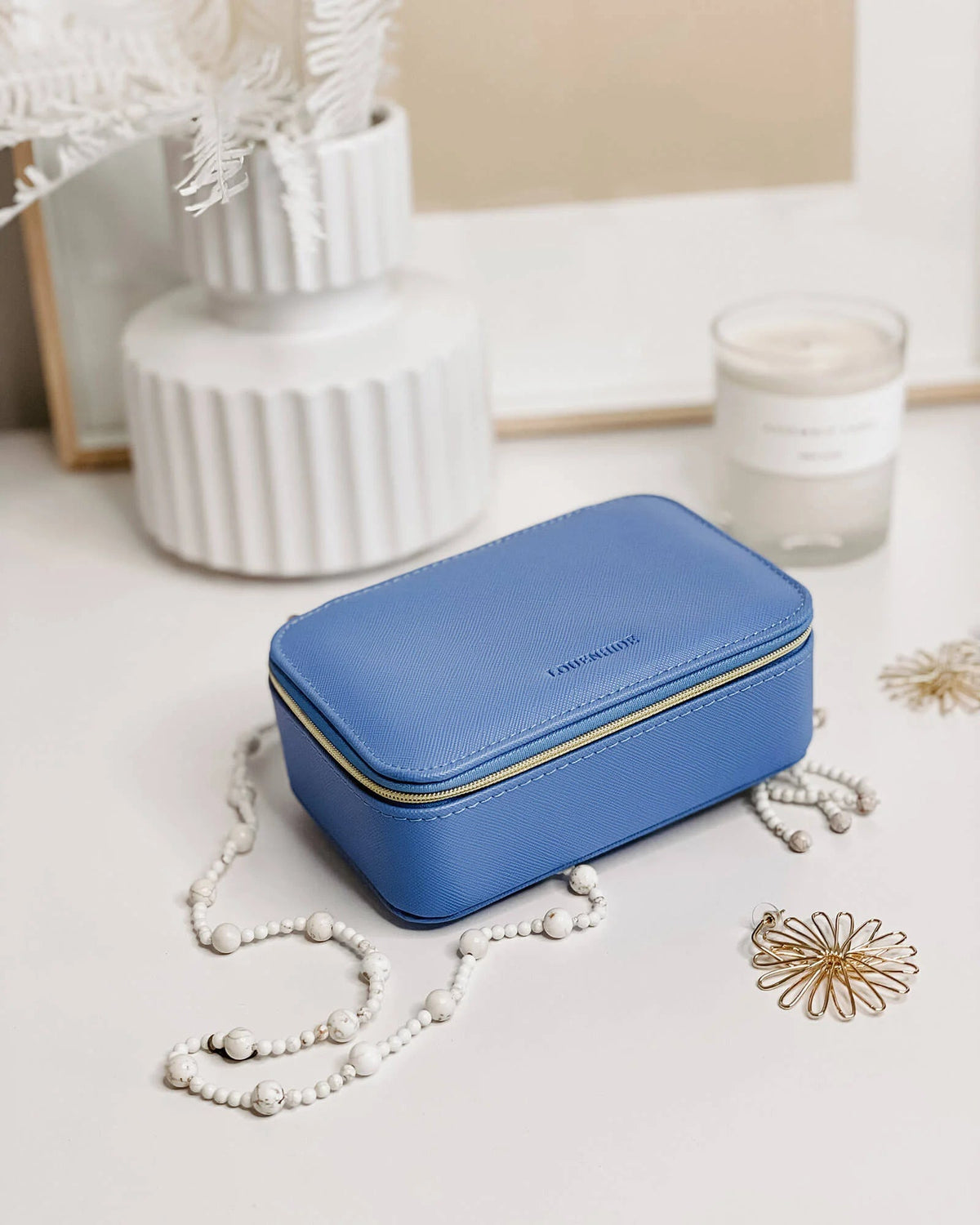LOUENHIDE Ellie Jewellery Box - Cornflower Blue Jewellery Box - Zabecca Living