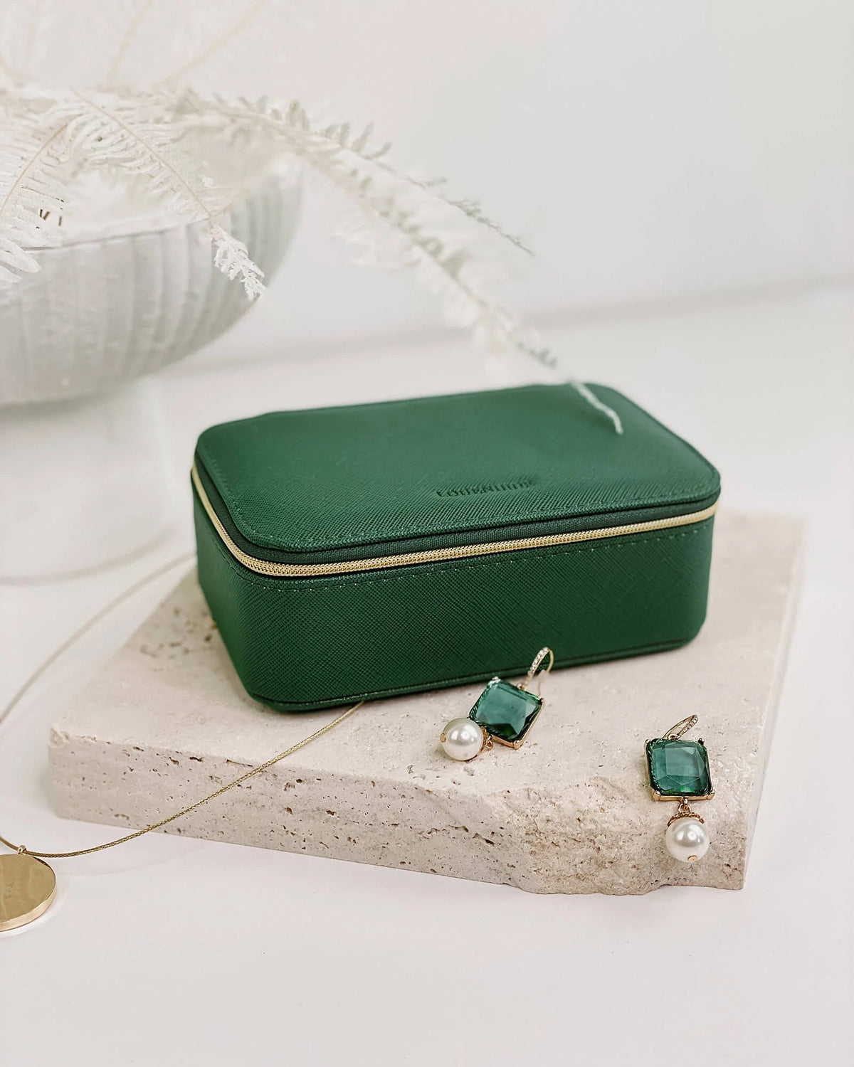 LOUENHIDE Ellie Jewellery Box - Forest Green Jewellery Box - Zabecca Living
