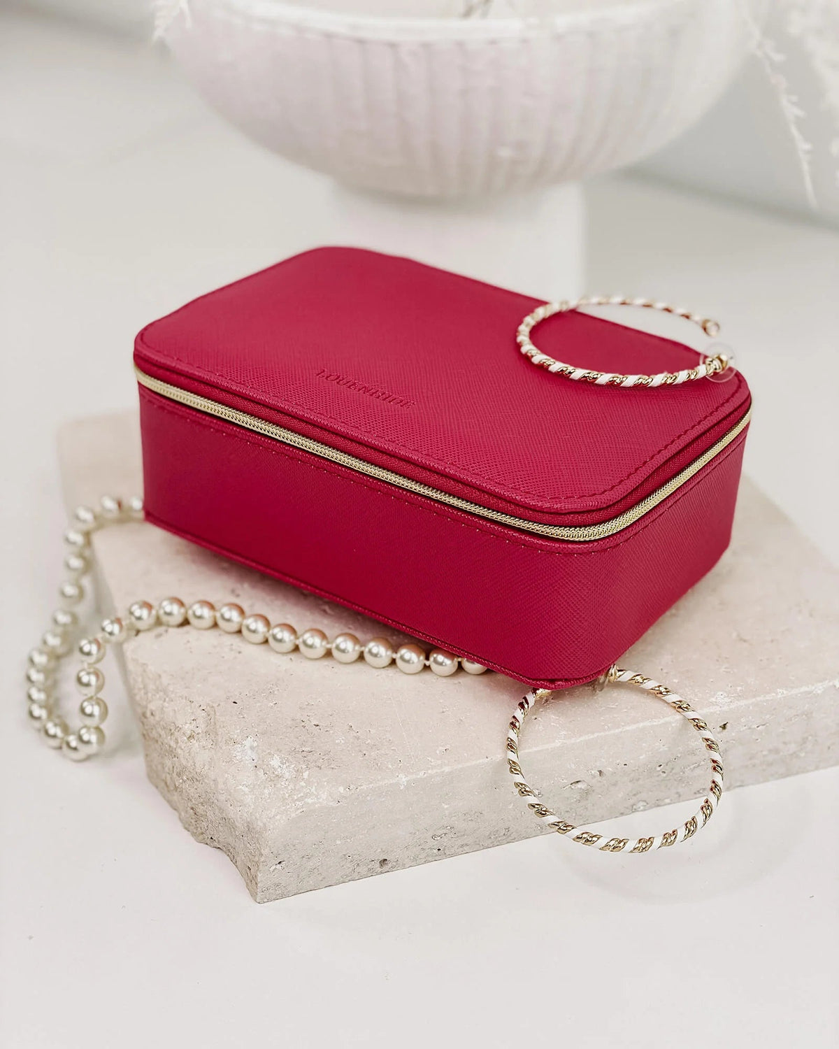 LOUENHIDE Ellie Jewellery Box - Raspberry Jewellery Box - Zabecca Living