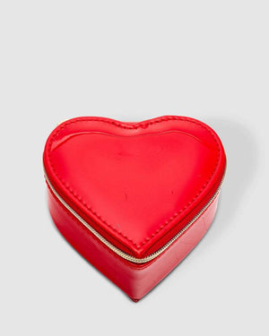 LOUENHIDE Heart Jewellery Box - Patent Red Jewellery Box - Zabecca Living