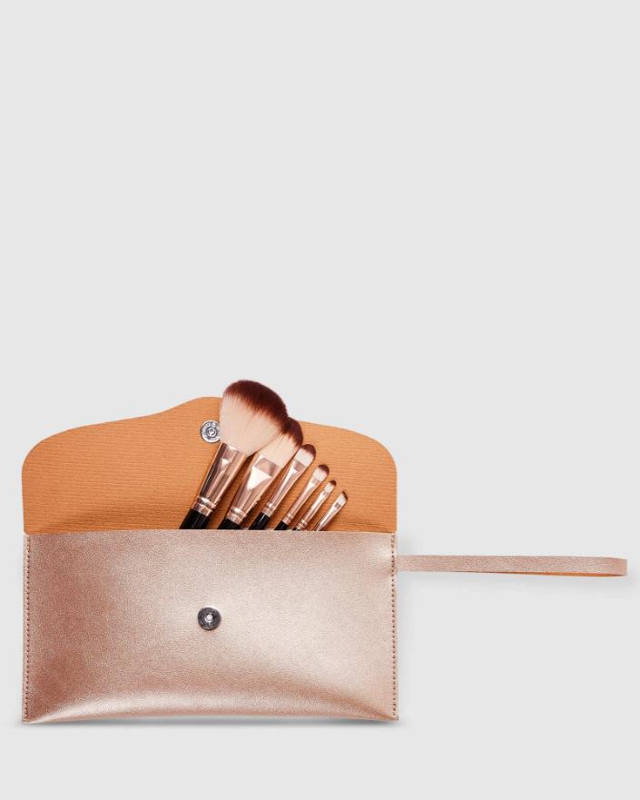 LOUENHIDE Makeup Brush set - Pink Champagne COSMETIC PURSE - Zabecca Living