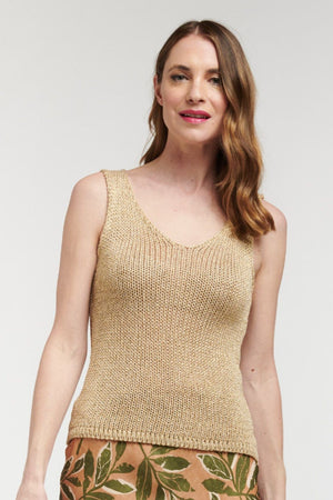 LOVE FROM ITALY 70's Knit Tank - Gold Tank - Zabecca Living