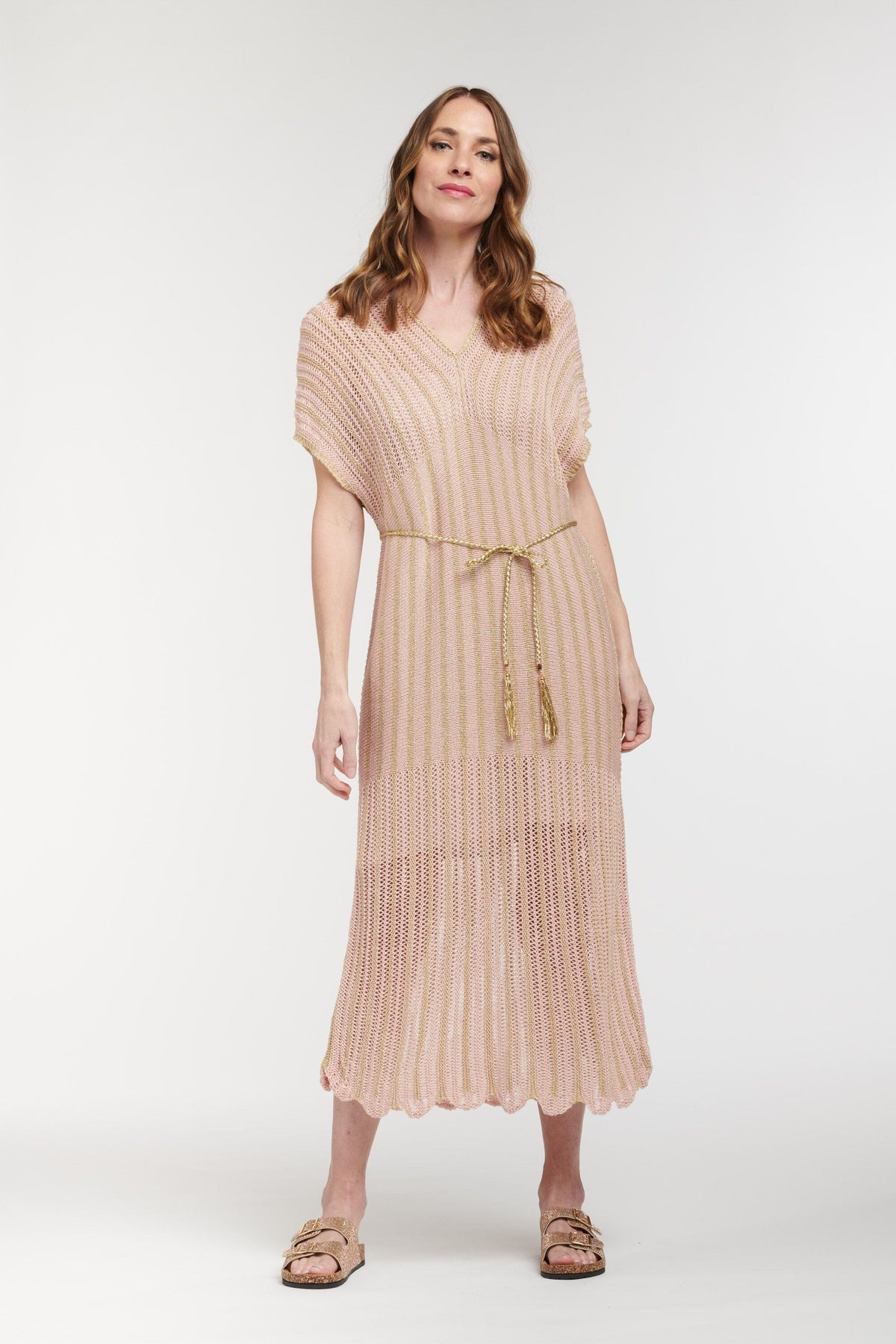 LOVE FROM ITALY Lurex Maxi Dress - Vanilla Gold Dress - Zabecca Living