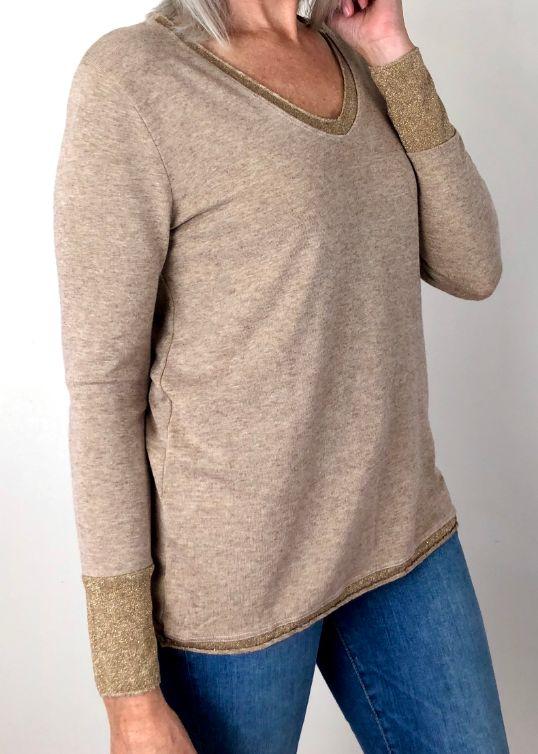 LOVE FROM ITALY Soft Jumper V Neck - Gold Jumpers - Zabecca Living