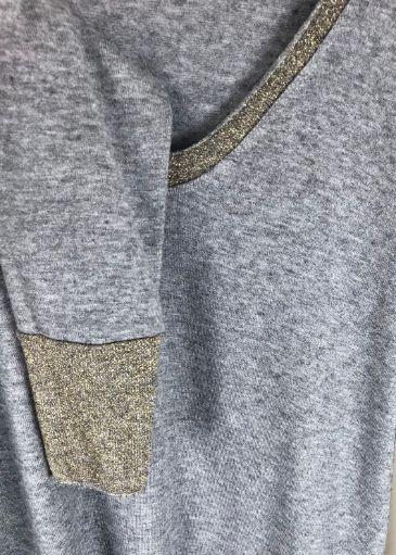 LOVE FROM ITALY Soft Jumper V Neck - Silver Jumpers - Zabecca Living