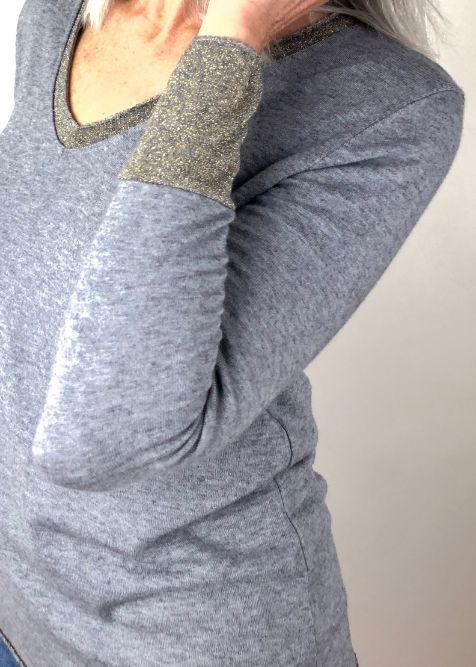 LOVE FROM ITALY Soft Jumper V Neck - Silver Jumpers - Zabecca Living