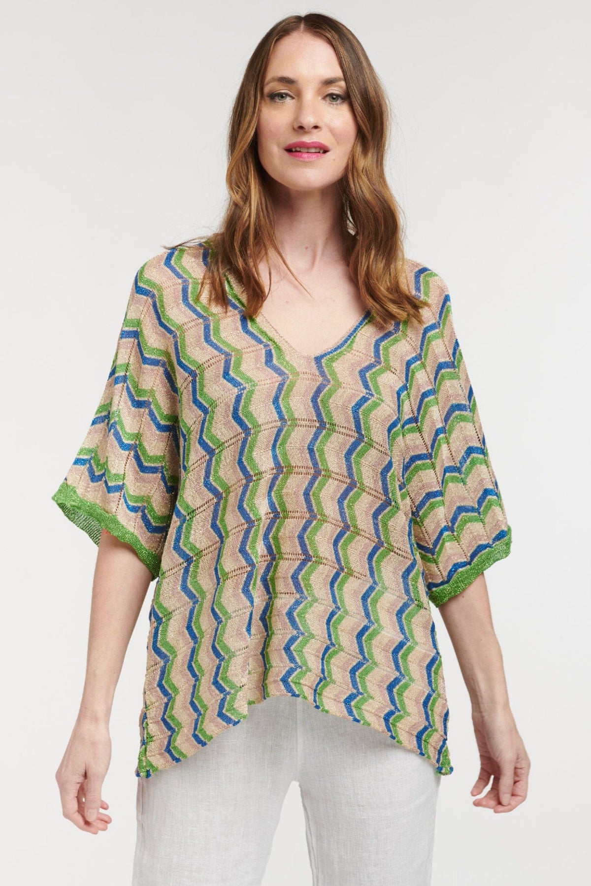 LOVE FROM ITALY Volterra Nights Top - Blue Lime Shirts & Blouses - Zabecca Living