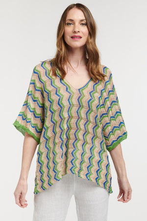 LOVE FROM ITALY Volterra Nights Top - Blue Lime Shirts & Blouses - Zabecca Living