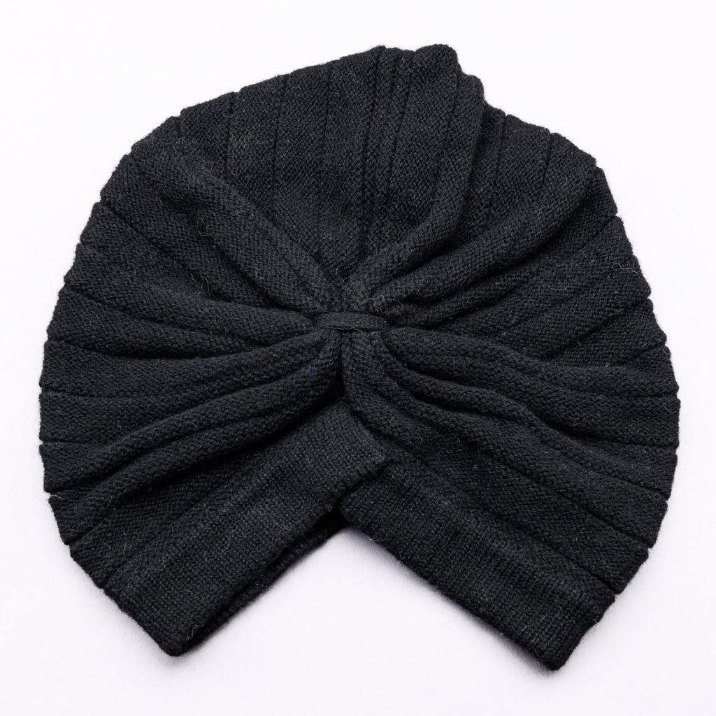 LOVE KATE T&#39;urban Outfitter Merino Jumbo Rib Turban - Jett Black Beanie - Zabecca Living