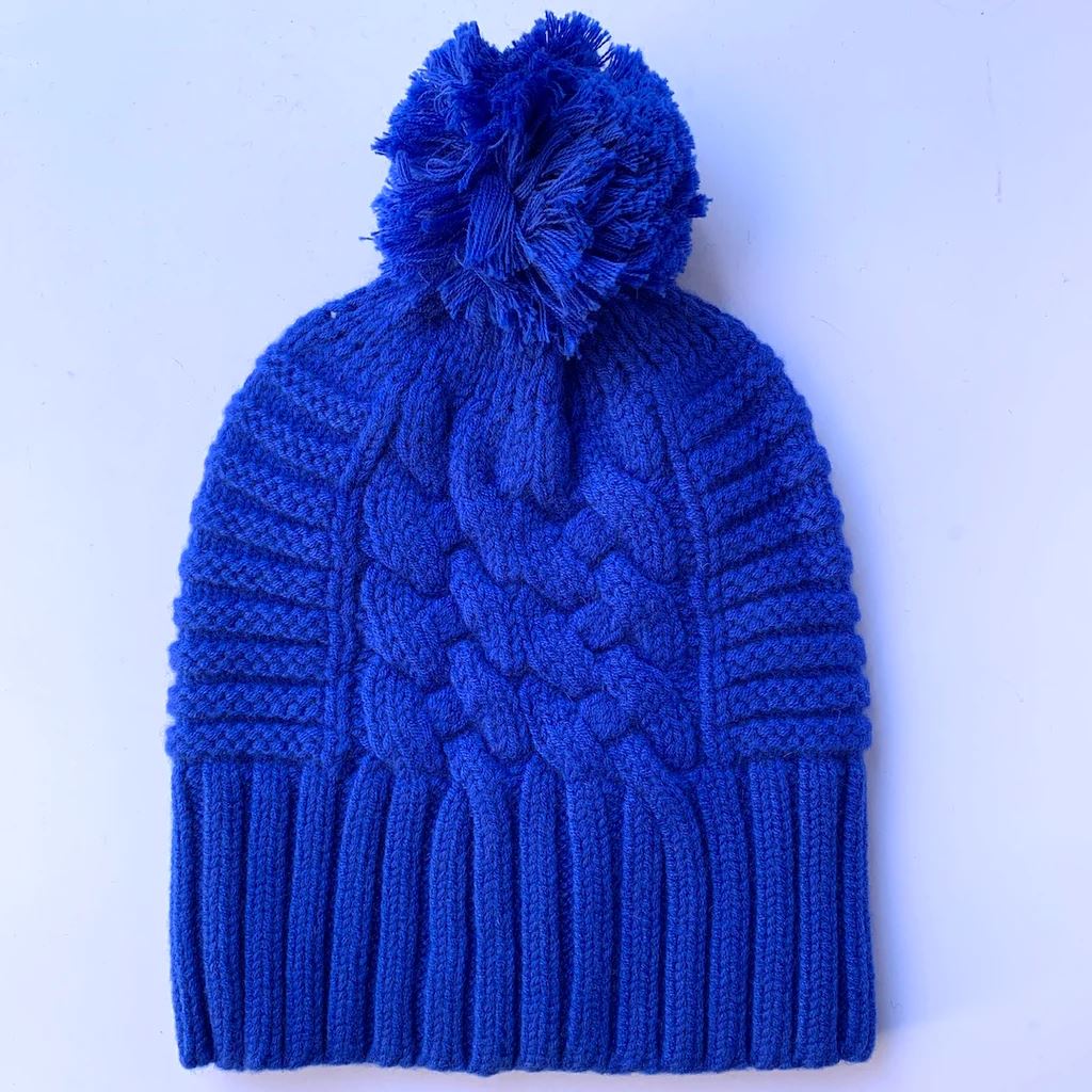 LOVE KATE Up for Anything Merino Jumbo Cable Beanie - Rightly Royal Beanie - Zabecca Living
