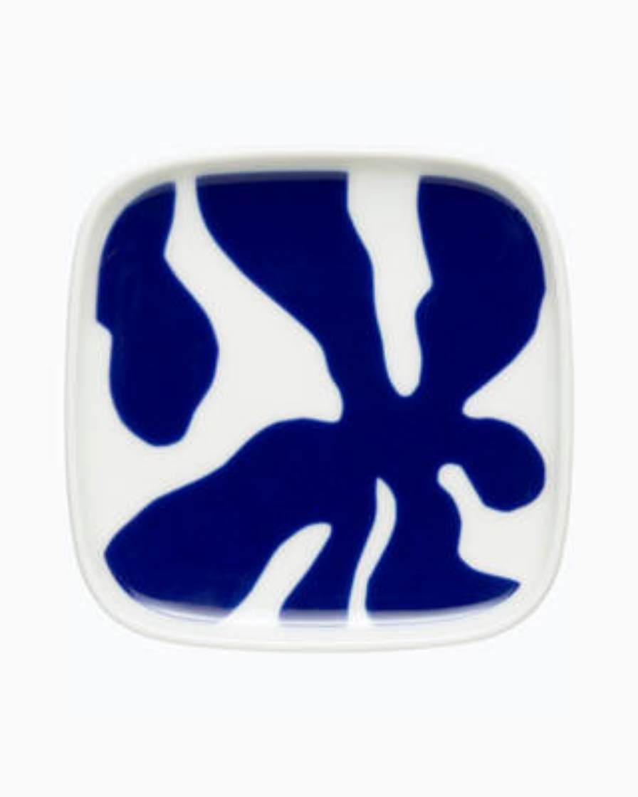 MARIMEKKO Ruudut Plate 2 Pieces - White/Blue Plate - Zabecca Living
