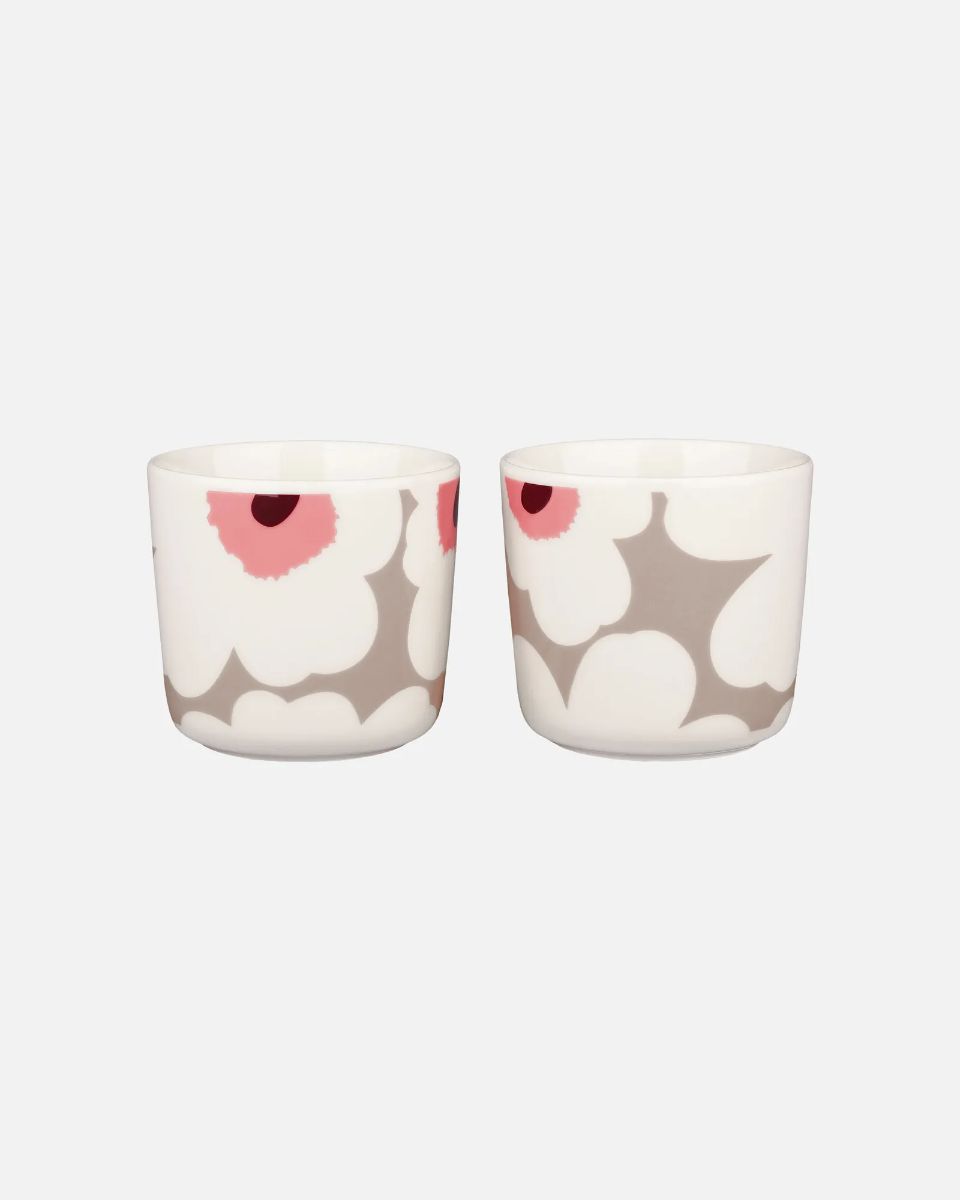 MARIMEKKO Unikko Coffee Cup 2DL Pair - White/Clay/Powder/Wine COFFEE, TEA &amp; DRINKS - Zabecca Living