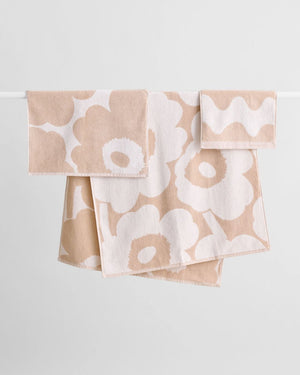 MARIMEKKO Unikko Mini Towel 50x70cm - Beige White towel - Zabecca Living