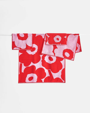 MARIMEKKO Unikko Mini Towel 50x70cm - Pink Red towel - Zabecca Living