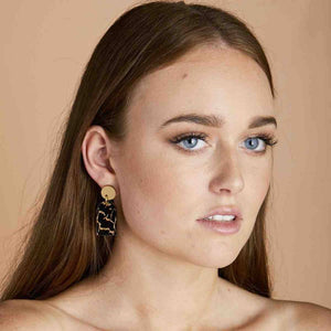 MARTHA JEAN Arc Earrings - Tiger Black Earrings - Zabecca Living