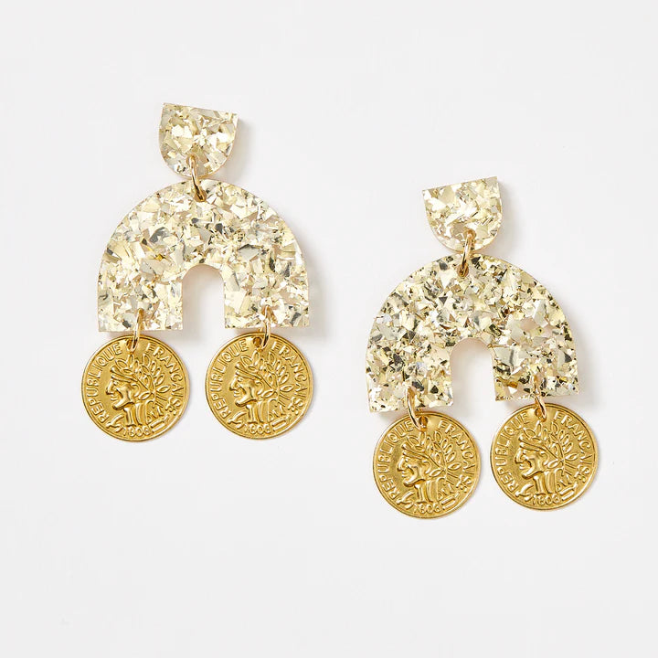 MARTHA JEAN Archway Earrings - Gold/Gold Earrings - Zabecca Living