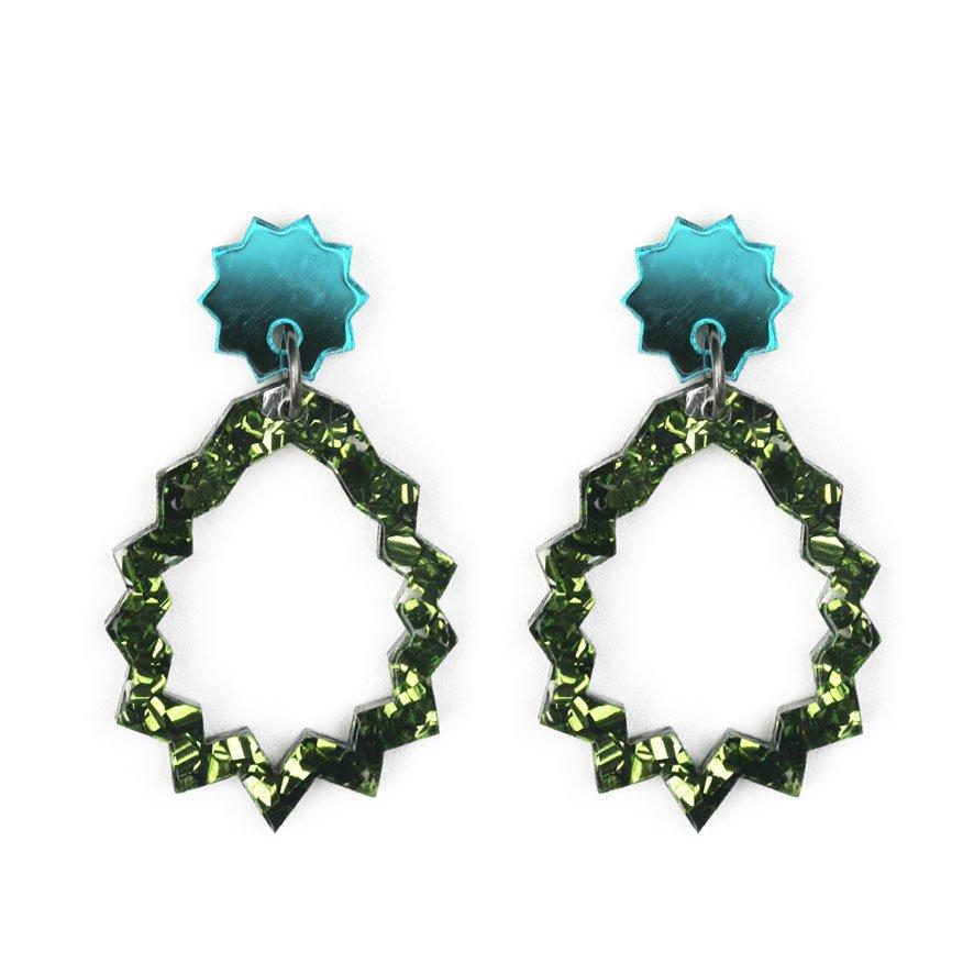 MARTHA JEAN Barn Earrings Earrings GREEN - Zabecca Living