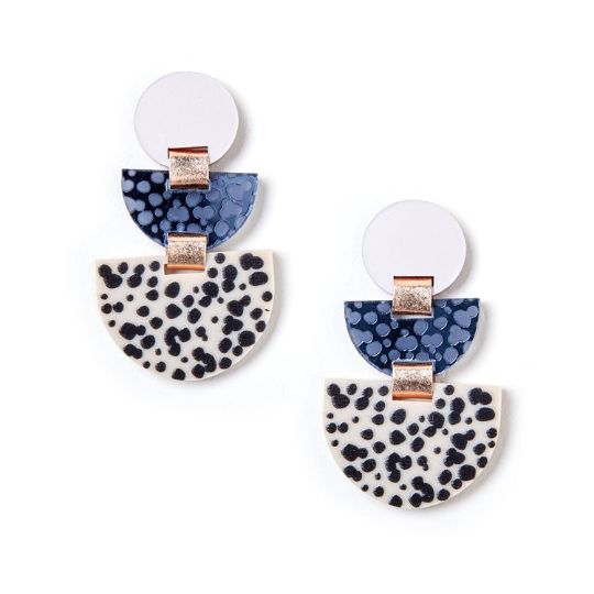 MARTHA JEAN Boat Earrings - Nude/Ivory Earrings - Zabecca Living