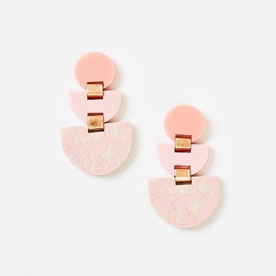MARTHA JEAN Boat Earrings - Pink Earrings - Zabecca Living
