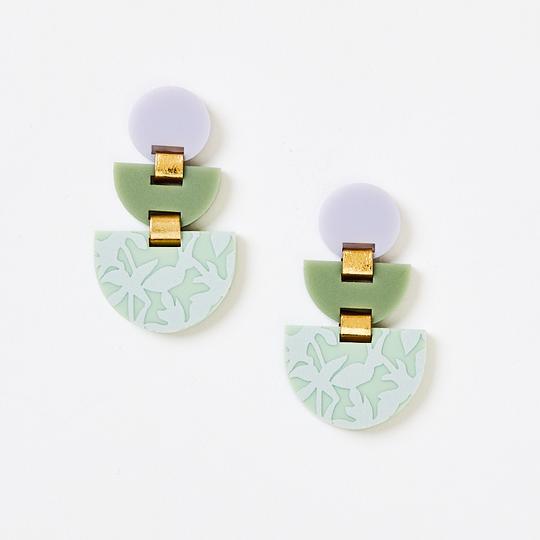 MARTHA JEAN Boat Earrings - Sage Earrings - Zabecca Living