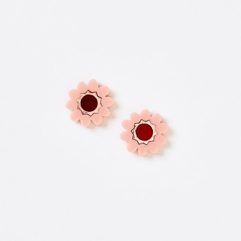 MARTHA JEAN Daphne Studs - Pink/Red Earrings - Zabecca Living