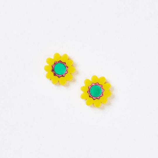 MARTHA JEAN Daphne Studs - Yellow Earrings - Zabecca Living