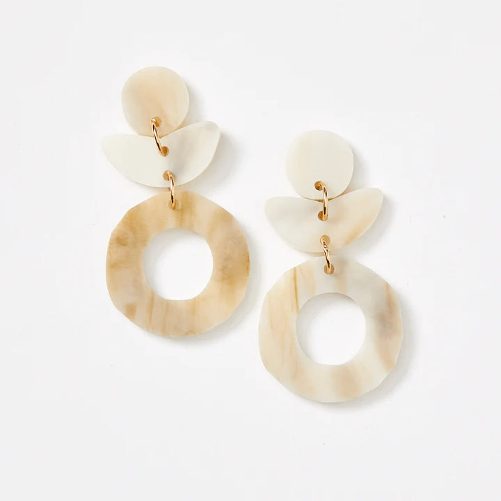 MARTHA JEAN Dune Flower Earrings - Marble Earrings - Zabecca Living