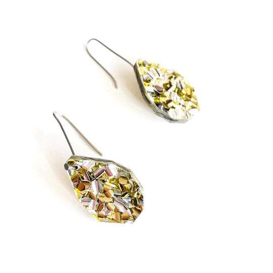MARTHA JEAN Gem Drop Earrings - Gold/Silver Earrings - Zabecca Living
