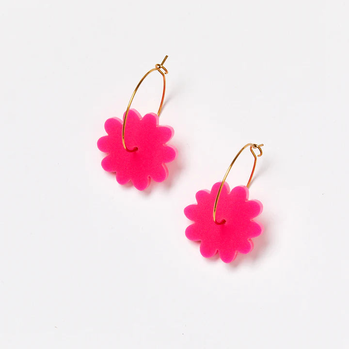 MARTHA JEAN Inez Earrings - Hot Pink/Beige Earrings - Zabecca Living