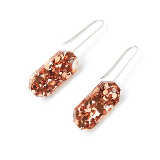 MARTHA JEAN Jewel Drop Earrings - Dusty Pink Earrings - Zabecca Living