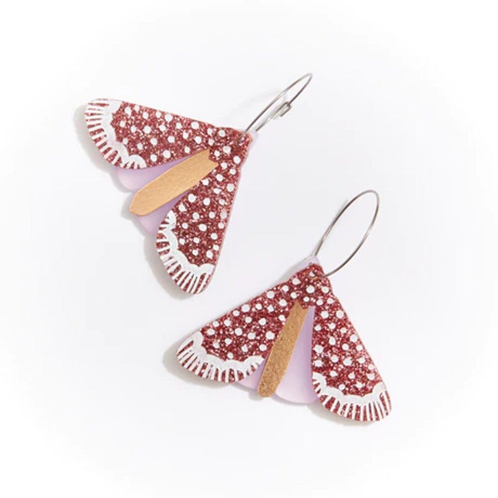 MARTHA JEAN Moth Earrings - Rose Earrings - Zabecca Living