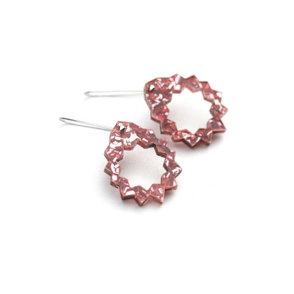 MARTHA JEAN Zap Drop Earrings - Pink Earrings - Zabecca Living