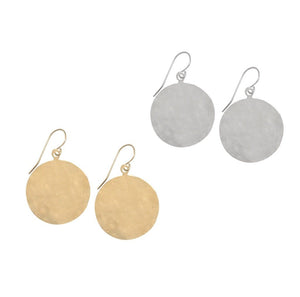 MISUZI Hammered Disc Earrings- Extra Large Earrings - Zabecca Living