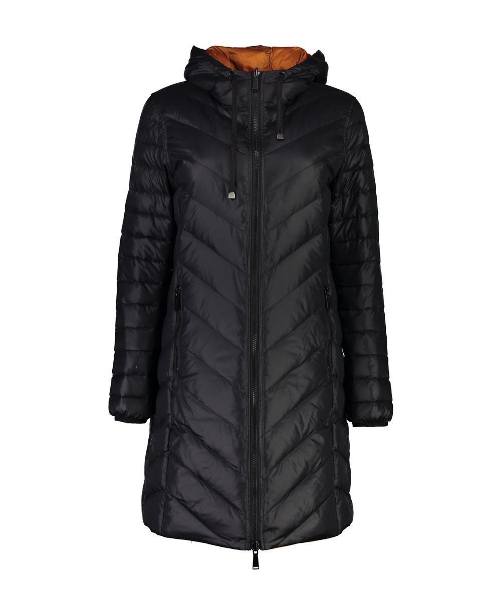 MOKE Arnie Reversible Down Coat - Wetlook Black Tobacco Jackets + Coats - Zabecca Living