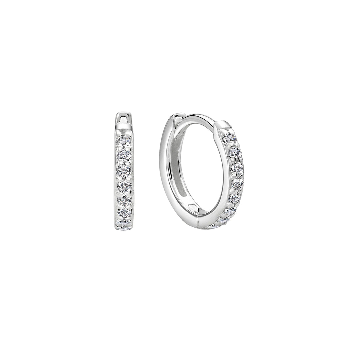MURKANI 11mm Huggies White Topaz - Sterling Silver Earrings - Zabecca Living