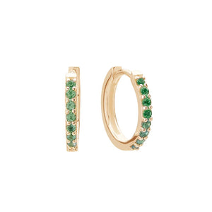 MURKANI 13mm Huggies Green Quartz - 18KT Gold Plate Earrings - Zabecca Living