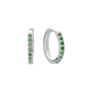 MURKANI 13mm Huggies Green Quartz - Sterling Silver Earrings - Zabecca Living