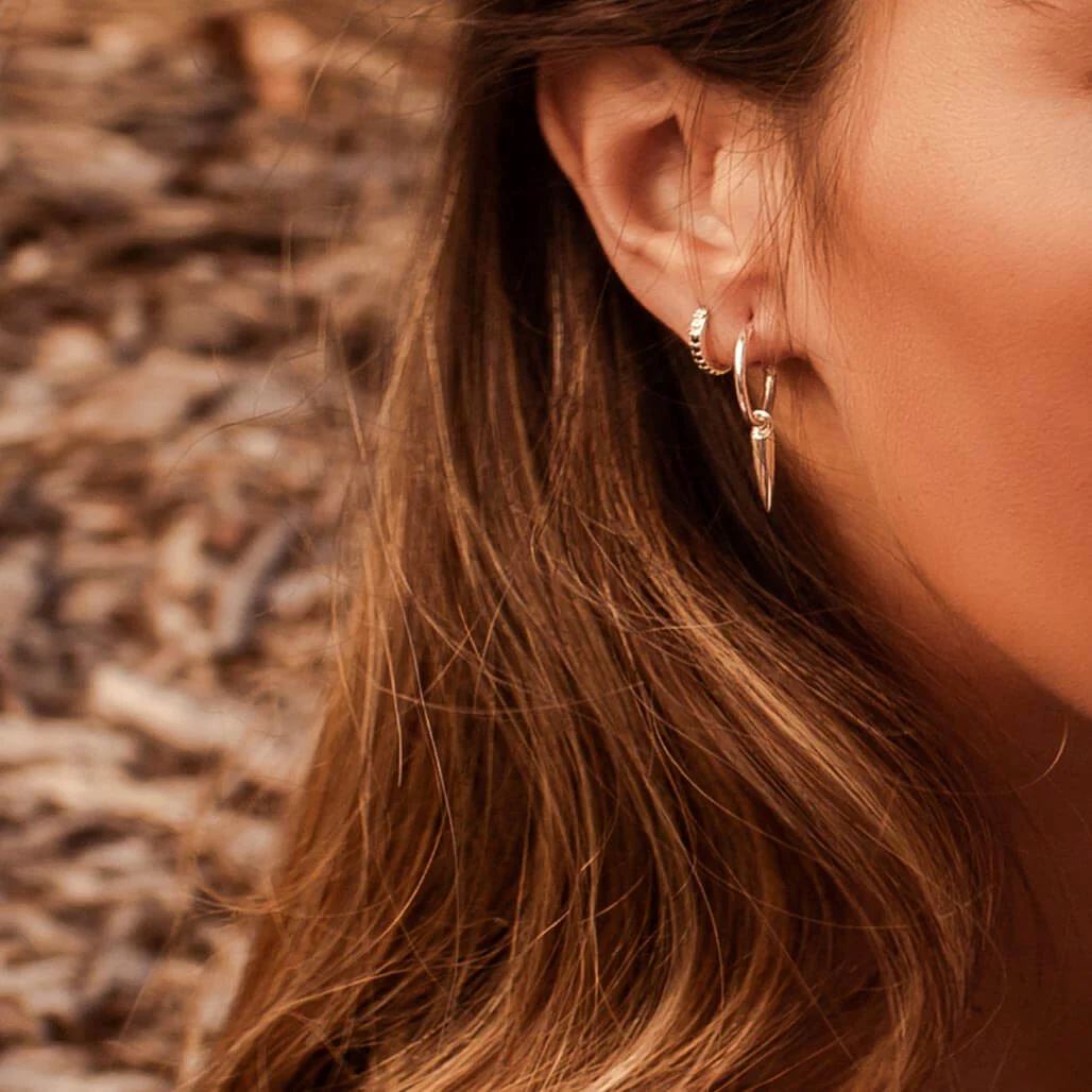 MURKANI Dagger Hoops - 18KT Gold Plate Earrings - Zabecca Living