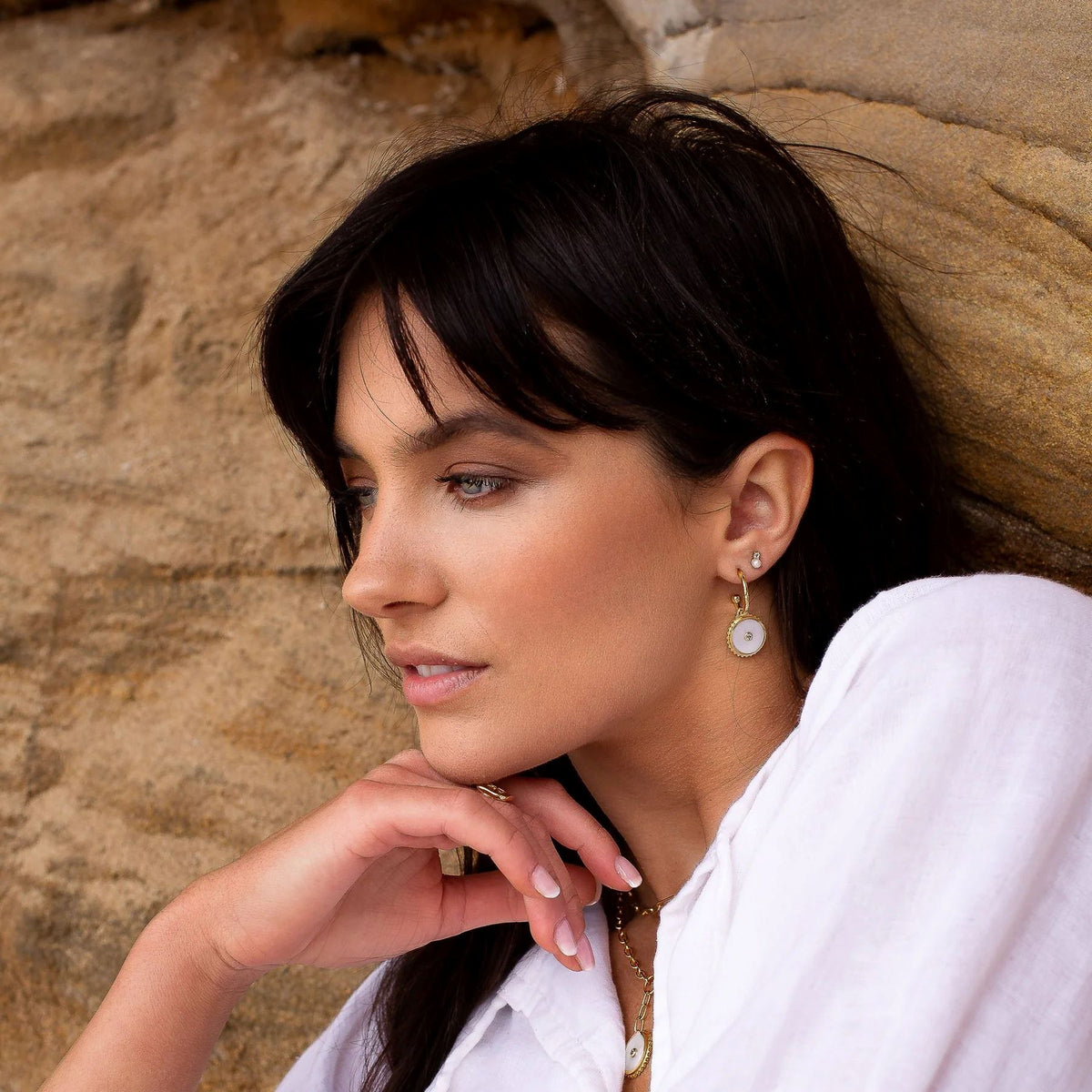 MURKANI Halcyon Shield Earrings - 18KT Gold Plate Earrings - Zabecca Living